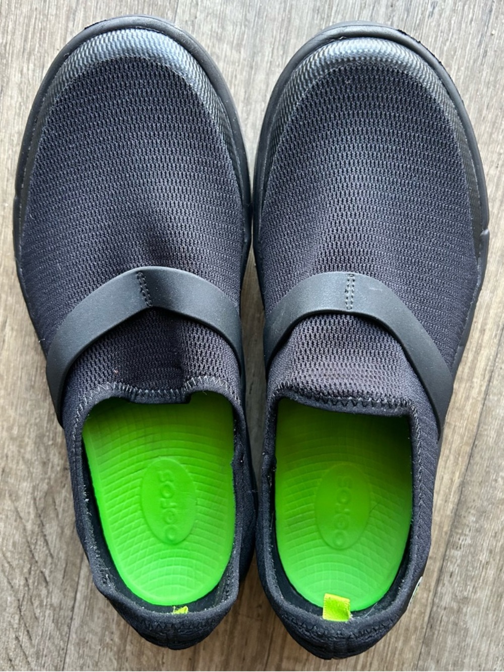 Oofos OOmg Low Shoes Slip On Black Lightweight Recovery Mesh Women's 11